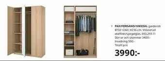 IKEA PAX/FORSAND/VIKEDAL garderob erbjuda