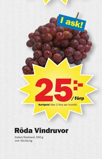 Pekås Röda vindruvor erbjuda