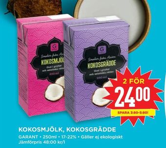 Willys Kokosmjölk, kokosgrädde erbjuda