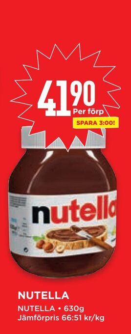 Willys Nutella erbjuda