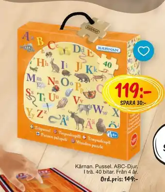 Leklust Kärnan pussel abc-djur erbjuda