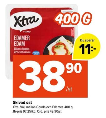 Coop Extra Skivad ost erbjuda