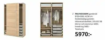 IKEA PAX/MEHAMN garderob erbjuda