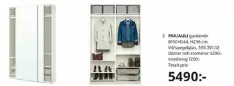 IKEA PAX/AULI garderob erbjuda