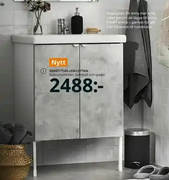 IKEA Nytt ENHET badrumsmöbler /TVÄLLEN tvätt ställ och LETTAN spegel /PILKÅN tvättställs blandare erbjuda