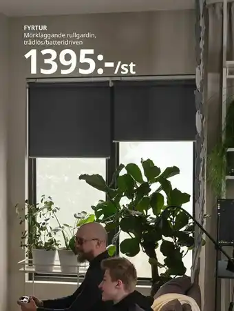 IKEA FYRTUR. Mörkläggande rullgardin, trådlös/batteridriven erbjuda