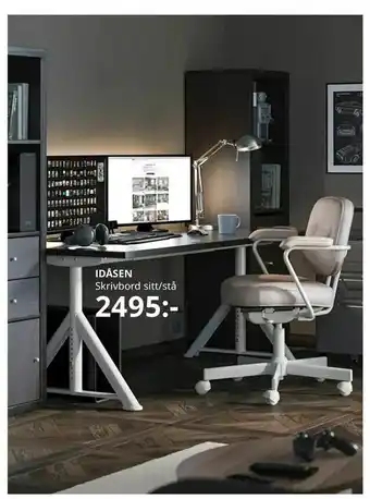 IDÅSEN Skrivbord sitt/stå