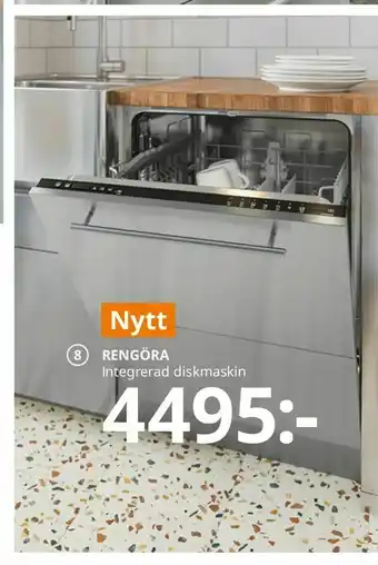 Nytt RENGÖRA integrerad diskmaskin