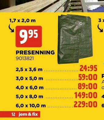 Jem&Fix Presenning erbjuda