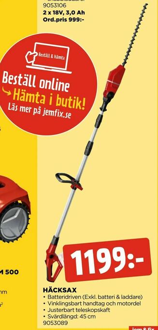 Jem&Fix Häcksax erbjuda