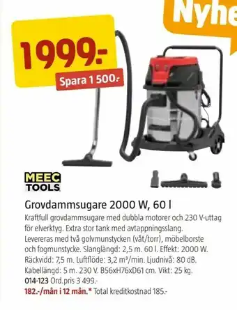 Jula Grovdammsugare 2000 W, 60 l erbjuda