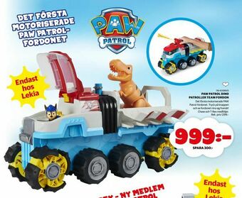 Lekia Paw patrol dino patroller team fordon erbjuda
