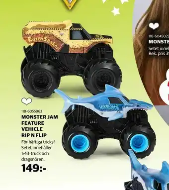 Lekia Monster jam feature vehicle rip n flip erbjuda