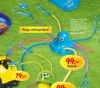 Vattensprutande bläckfisk som sprutar vatten åt alla håll