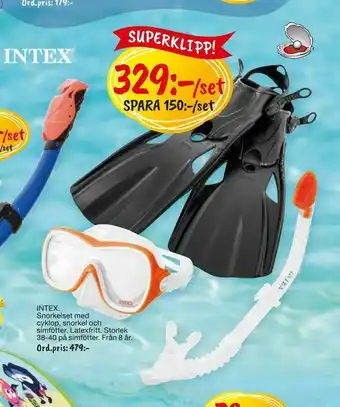 Leklust Snorkelset med cyklop, snorkel och simfötter erbjuda