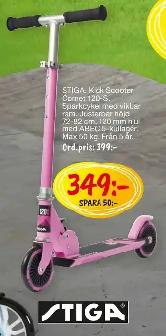 Leklust STIGA Kick Scooter Comet 120-S erbjuda