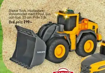 Leklust Dickie Toys. Hjullastare i Volvomodell med frihjul, ljus och ljud erbjuda