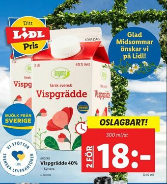 Lidl Vispgrädde 40% erbjuda