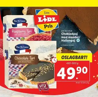 Lidl Chokladpaj med mandel/ Hallonpaj erbjuda
