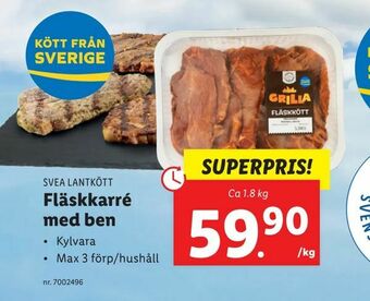 Lidl Fläskkarré med ben erbjuda