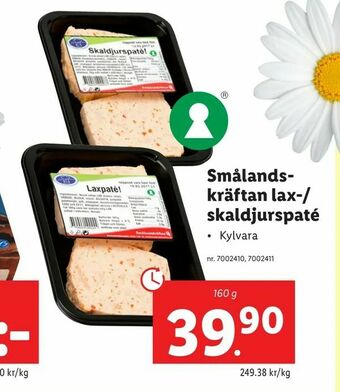 Lidl Smålandskräftan lax-/ skaldjurspaté erbjuda