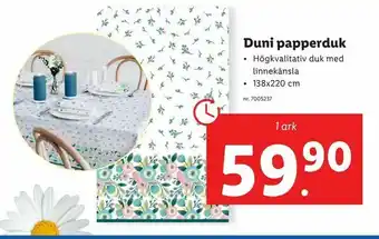 Lidl Duni papperduk erbjuda