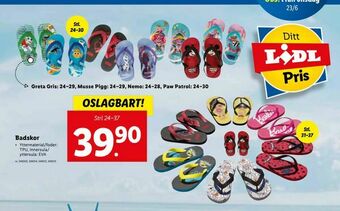 Lidl Badskor erbjuda