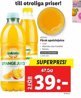 Lidl Färsk apelsinjuice erbjuda