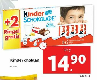 Lidl Kinder choklad erbjuda