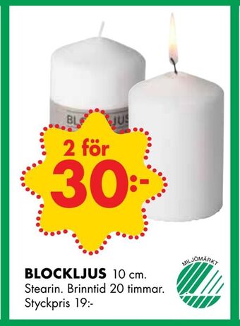 ÖoB Blockljus erbjuda