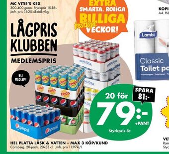 ÖoB Hel platta läsk & vatten - max 3 köp/kund erbjuda