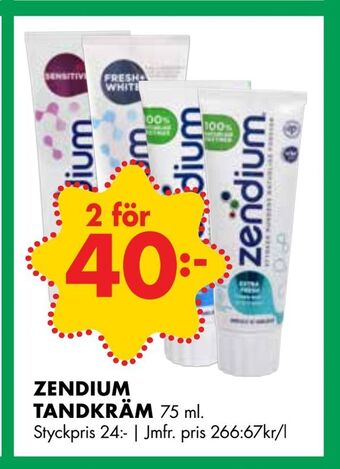 ÖoB Zendium tandkräm erbjuda