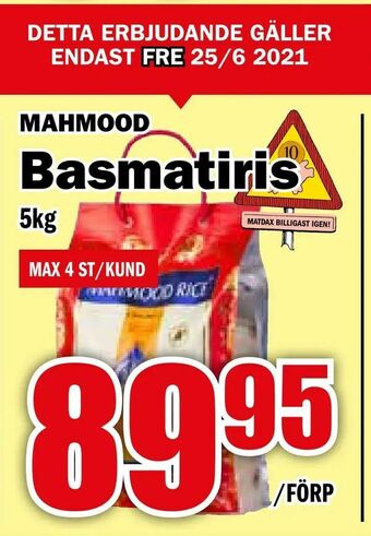 Matdax Basmatiris erbjuda