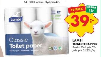 ÖoB Classic toalettpapper erbjuda