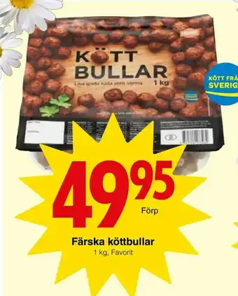 Matöppet Färska köttbullar erbjuda