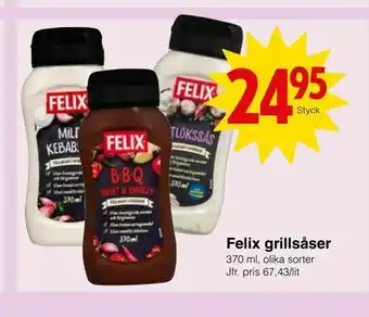 Matöppet Felix grillsåser erbjuda