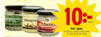 Matöppet Sill i glas erbjuda