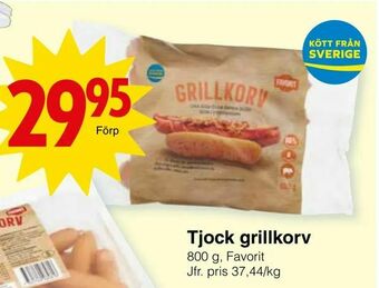 Matöppet Tjock grillkorv erbjuda