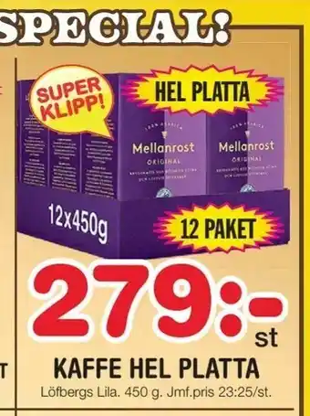 Nya Pulsen Kaffe hel platta erbjuda
