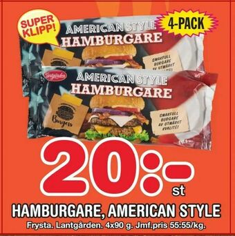 Nya Pulsen Hamburgare, american style erbjuda
