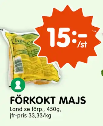 Tempo Förkokt Majs 450g erbjuda