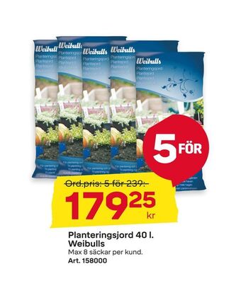 Byggmax Planteringsjord 40 l. weibulls erbjuda