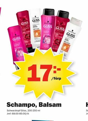 Pekås Schampo, Balsam erbjuda