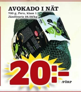 Supergrossen Avokado i nät erbjuda