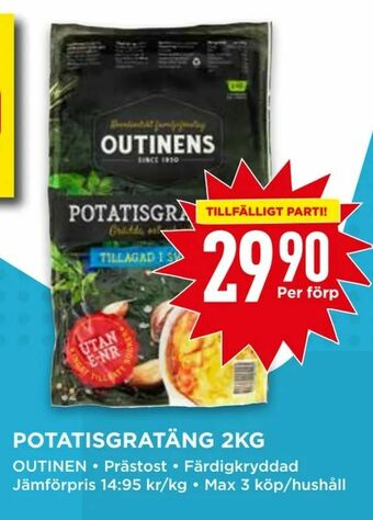 Willys Potatisgratäng 2kg erbjuda