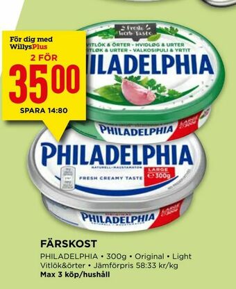 Willys Färskost erbjuda