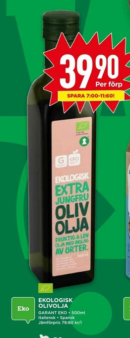 Willys Ekologisk olivolja erbjuda