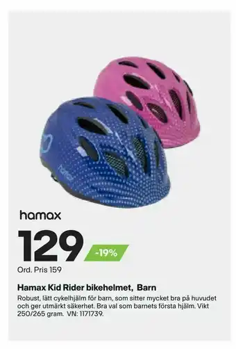 XXL Hamax Kid Rider bikehelmet, Barn erbjuda