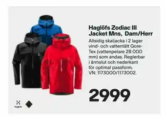 Haglöfs Zodiac III Jacket Mns, Dam/Herr