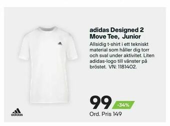 XXL adidas Designed 2 Move Tee, Junior erbjuda